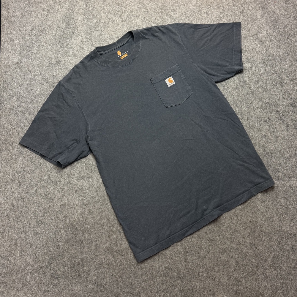 Carhartt Shirt Mens Large Gray Original Fit Pocket Crewneck Workwear Tee